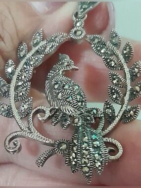 Marcasite Peacock Pendant
